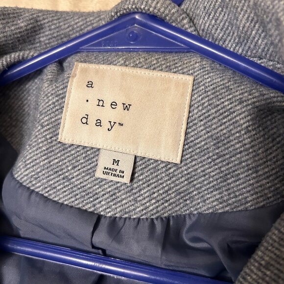 A New Day Women's Gray Belted Longline Wrap Collar Lined Coat Size Medium - Picture 6 of 12